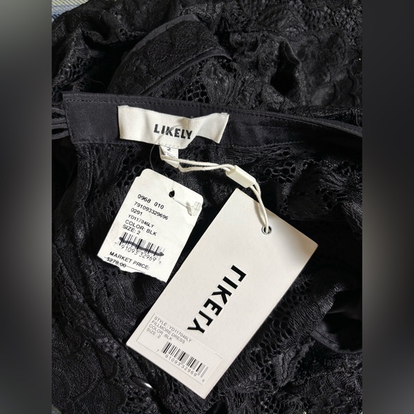 Likely Revolve Fillmore Lace Long Sleeve Gothic Sweetheart Dress Black NWT - Picture 4 of 7